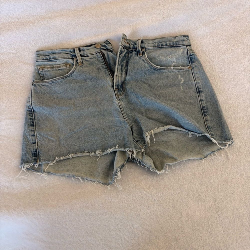 Good American Denim Shorts Light Blue Cutoff high rise